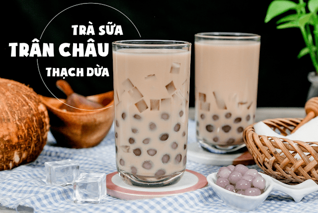 trà sữa trân châu thạch dừa